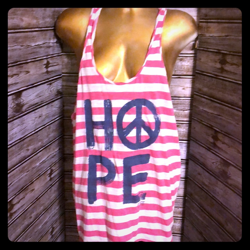 🌴VICTORIA SECRET’S PINK-M-STRIPED RAZORBACK TANK-